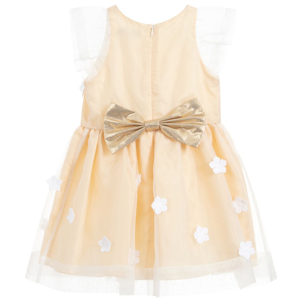 Hucklebones London-Yellow & White Organza Dress | Childrensalon Outlet