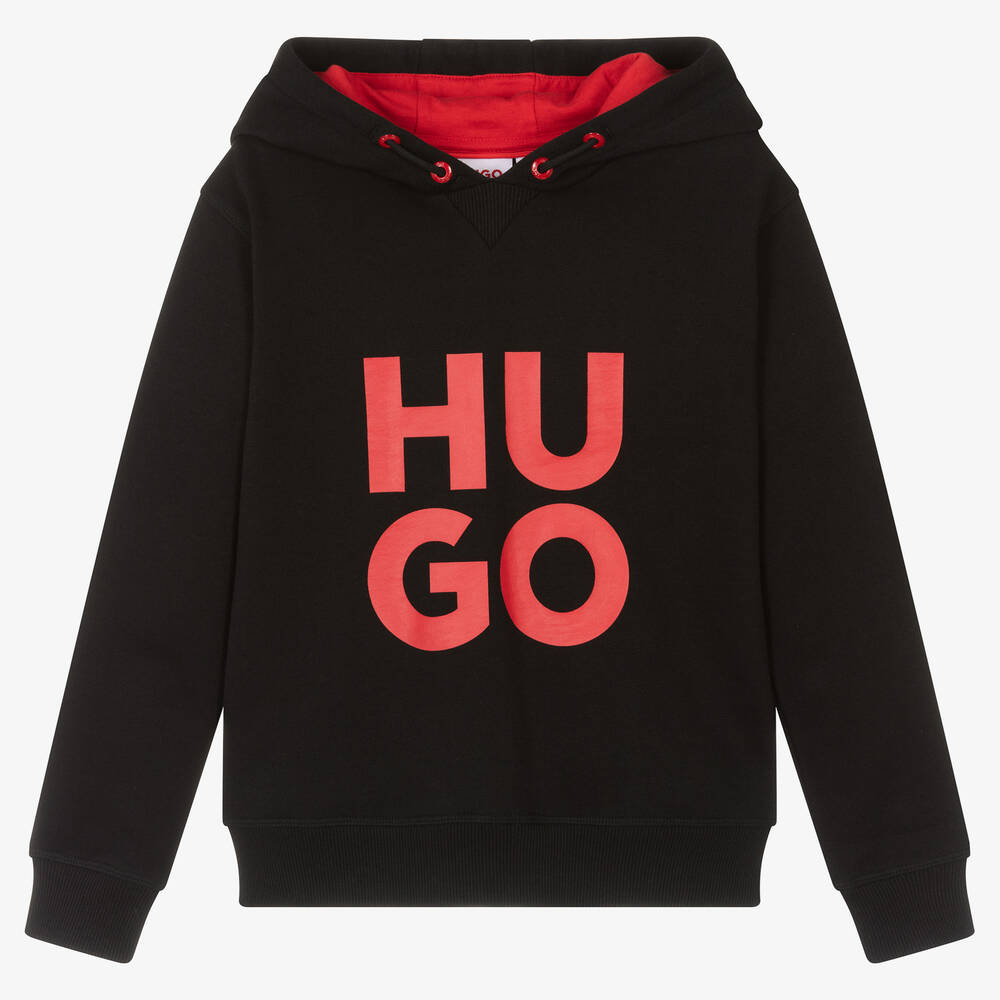 HUGO - Черная хлопковая худи для мальчиков | Childrensalon