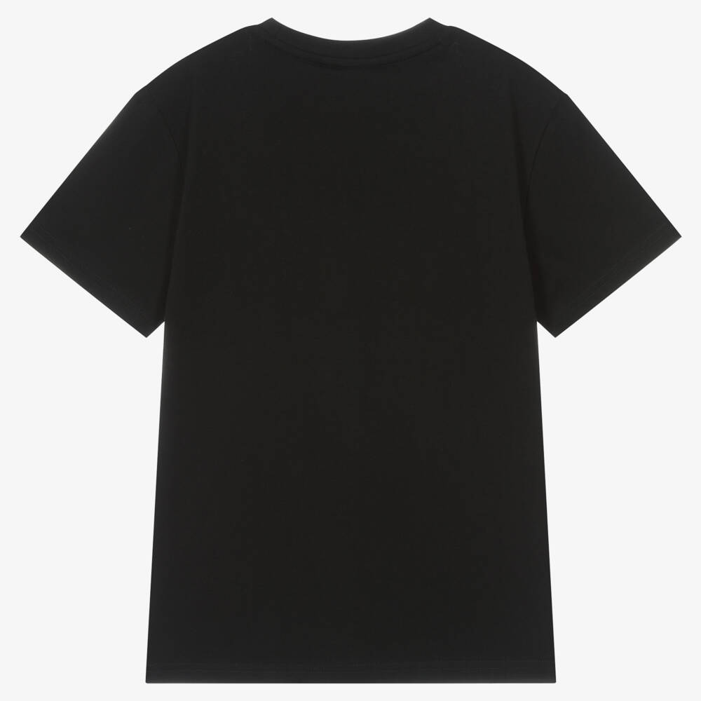 HUGO-Boys Black Organic Cotton Logo T-Shirt | Childrensalon Outlet