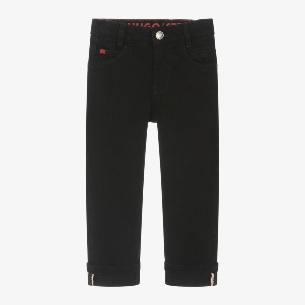 HUGO-Boys Black Regular Fit Denim Jeans | Childrensalon Outlet