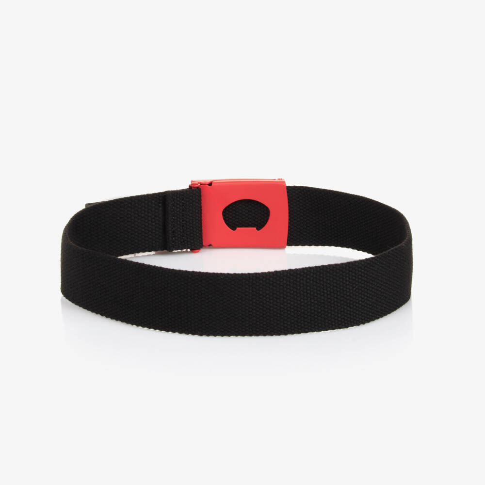 HUGO-Boys Black Woven Belt | Childrensalon Outlet