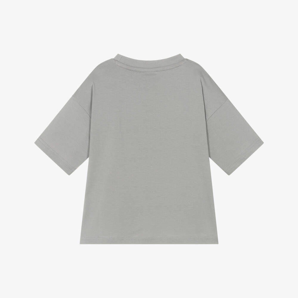 HUGO-Boys Charcoal Flame Graphic Tee | Childrensalon Outlet