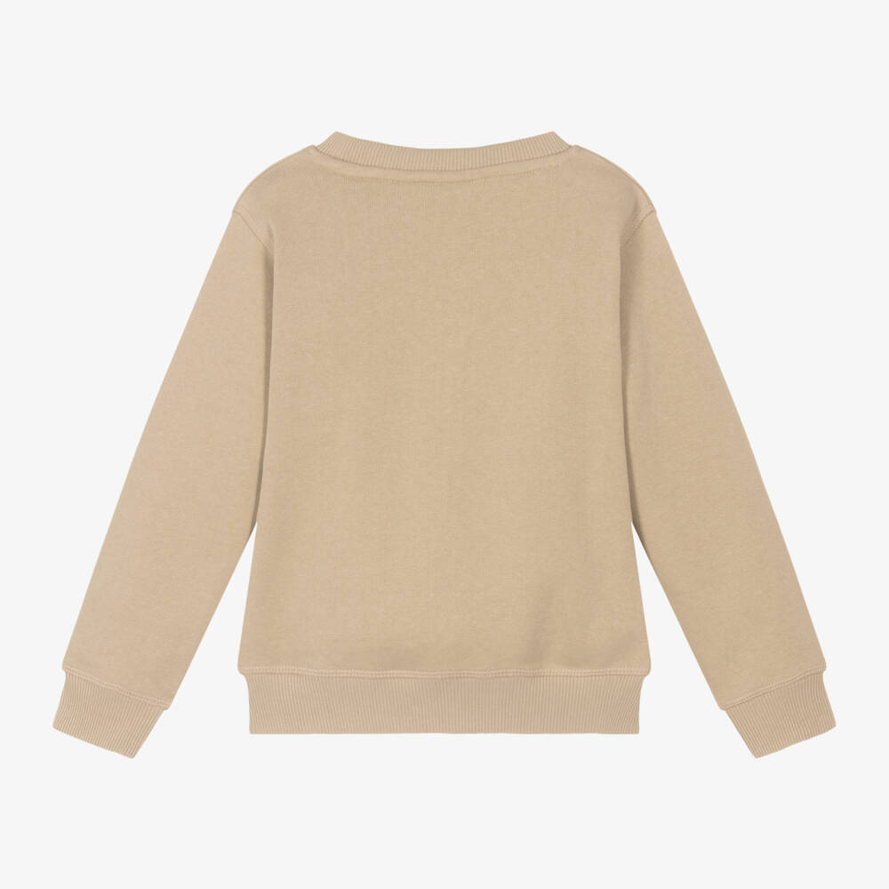 HUGO-Boys Cotton Beige Sweatshirt | Childrensalon Outlet