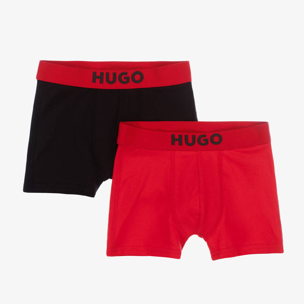 HUGO-Boys Cotton Boxer Shorts Duo | Childrensalon Outlet