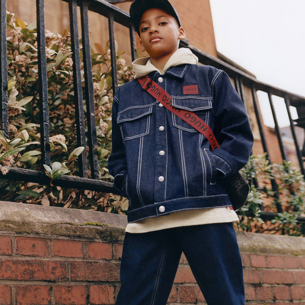 HUGO-Boys Dark Denim Relaxed Jeans | Childrensalon Outlet