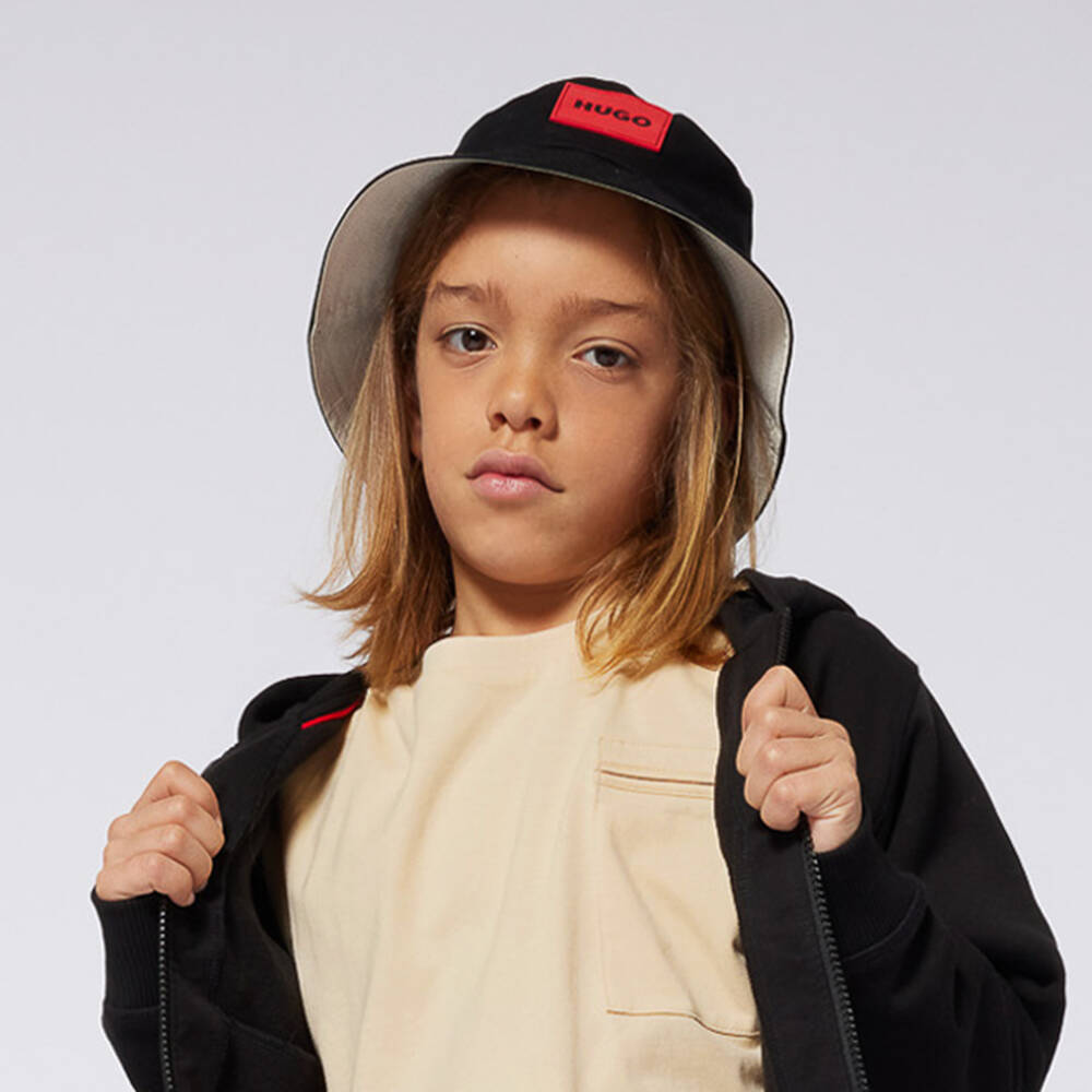 HUGO-Boys Dual-Tone Reversible Sun Hat | Childrensalon Outlet