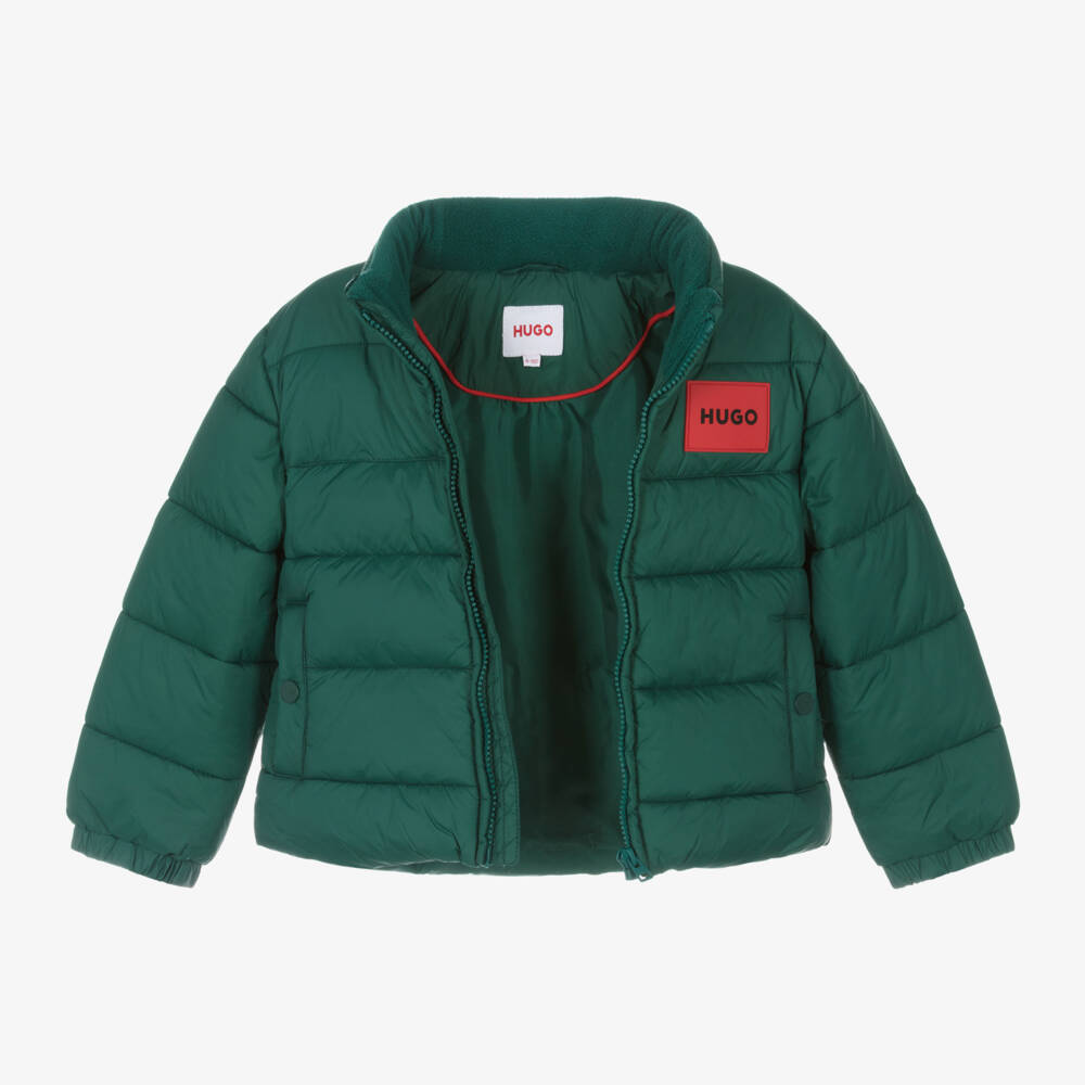 HUGO-Boys Forest Hooded Puffer Coat | Childrensalon Outlet