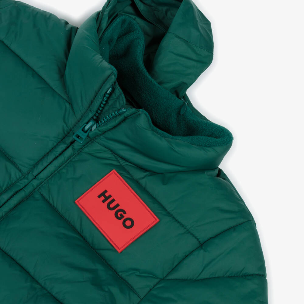 HUGO-Boys Forest Hooded Puffer Coat | Childrensalon Outlet
