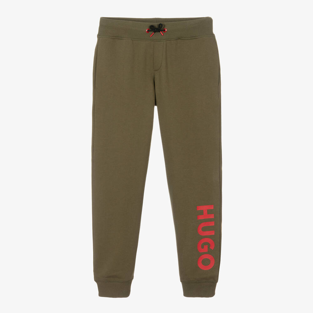 HUGO - Pantalon de jogging vert en coton | Childrensalon