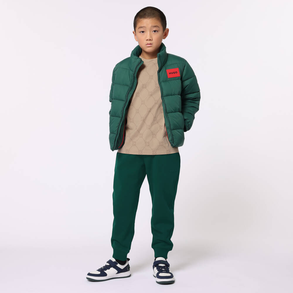 HUGO-Boys Green Jersey Trousers | Childrensalon Outlet
