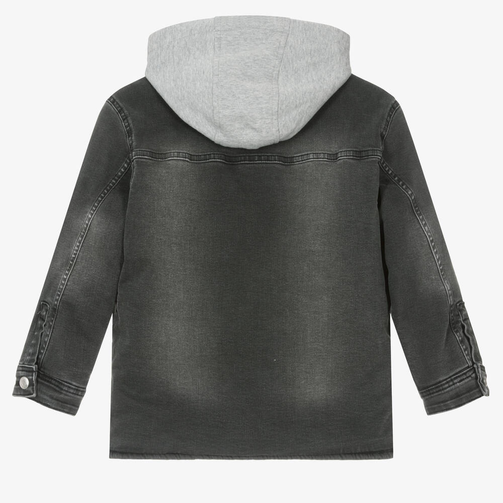 هيوغو-جاكيت قطن دنيم لون رمادي للأولاد | Childrensalon Outlet