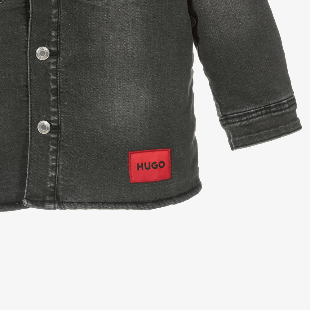 هيوغو-جاكيت قطن دنيم لون رمادي للأولاد | Childrensalon Outlet
