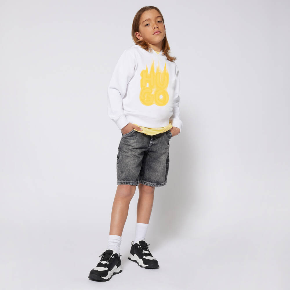 HUGO-Свободные черные джинсовые шорты для мальчиков | Childrensalon Outlet