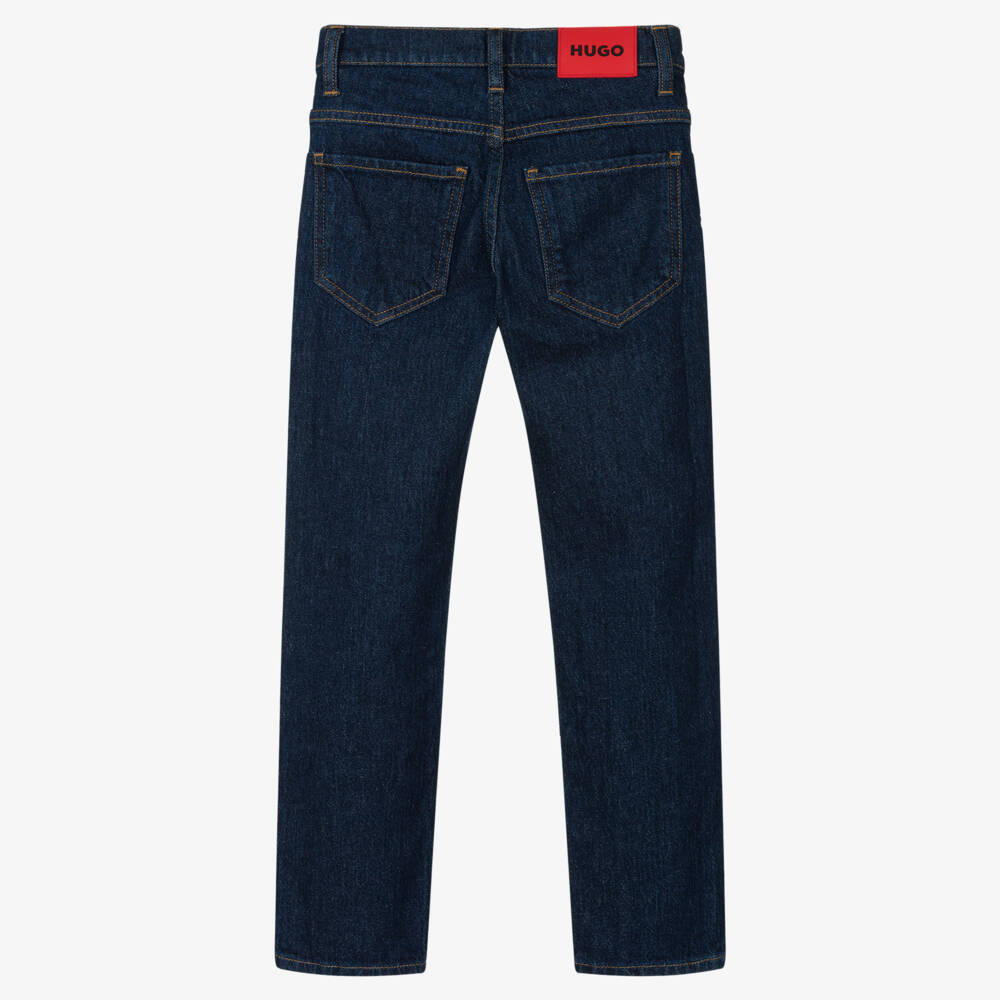HUGO-Boys Navy Classic Denim Trousers | Childrensalon Outlet