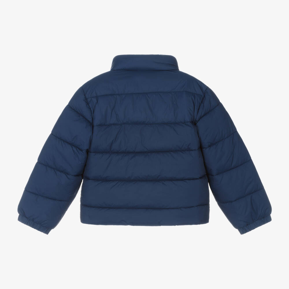 HUGO-Boys Navy Quilted Jacket | Childrensalon Outlet
