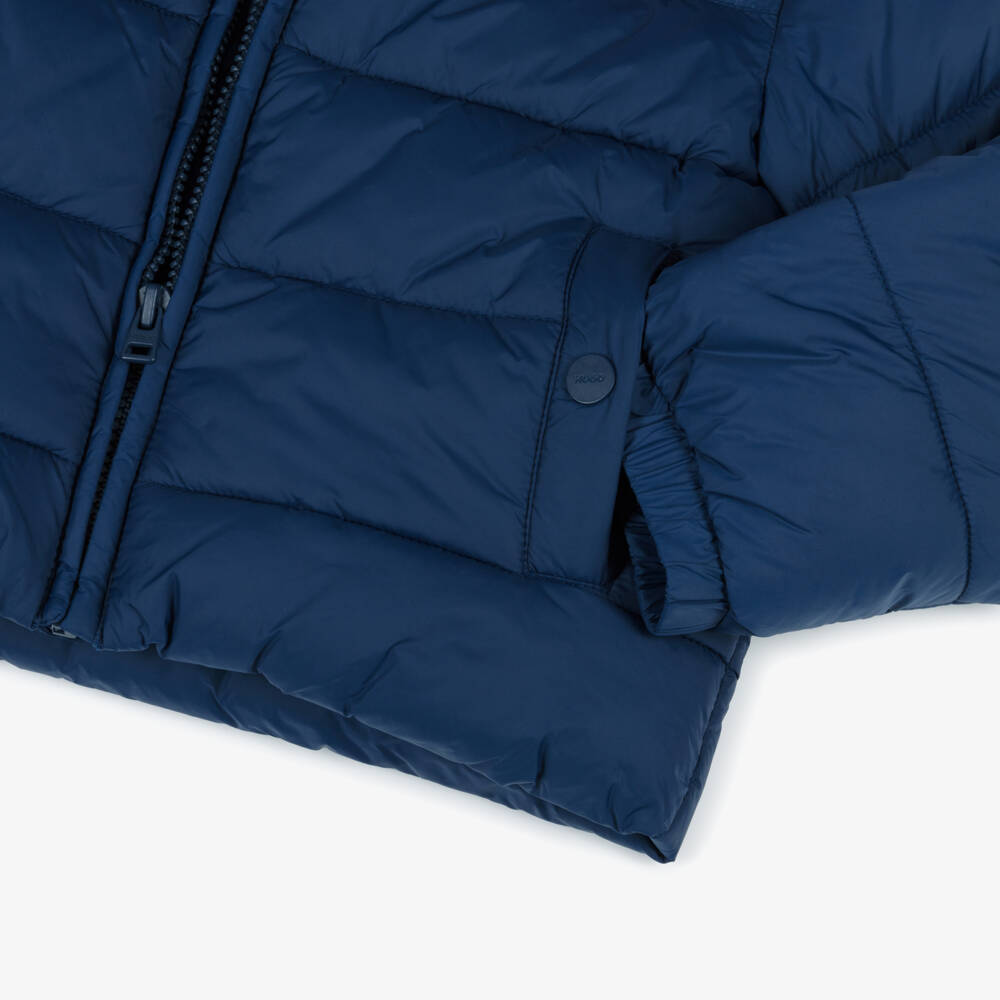 HUGO-Boys Navy Quilted Jacket | Childrensalon Outlet