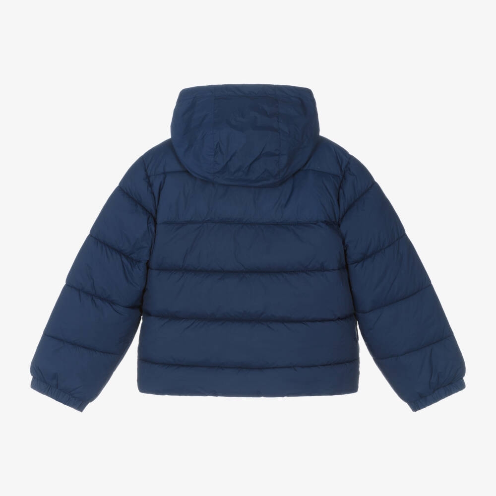 HUGO-Boys Navy Quilted Jacket | Childrensalon Outlet