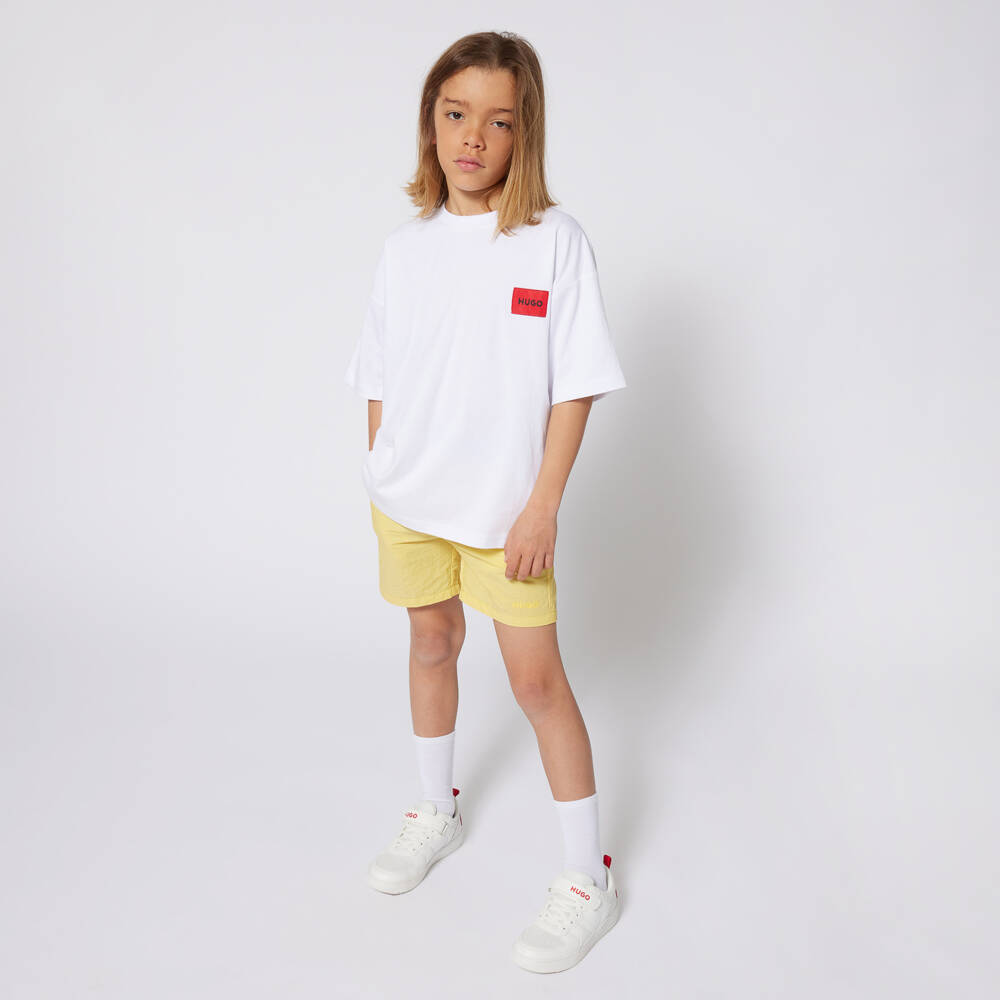 HUGO-Boys Organic Cotton Tee with Back Graphic | Childrensalon Outlet