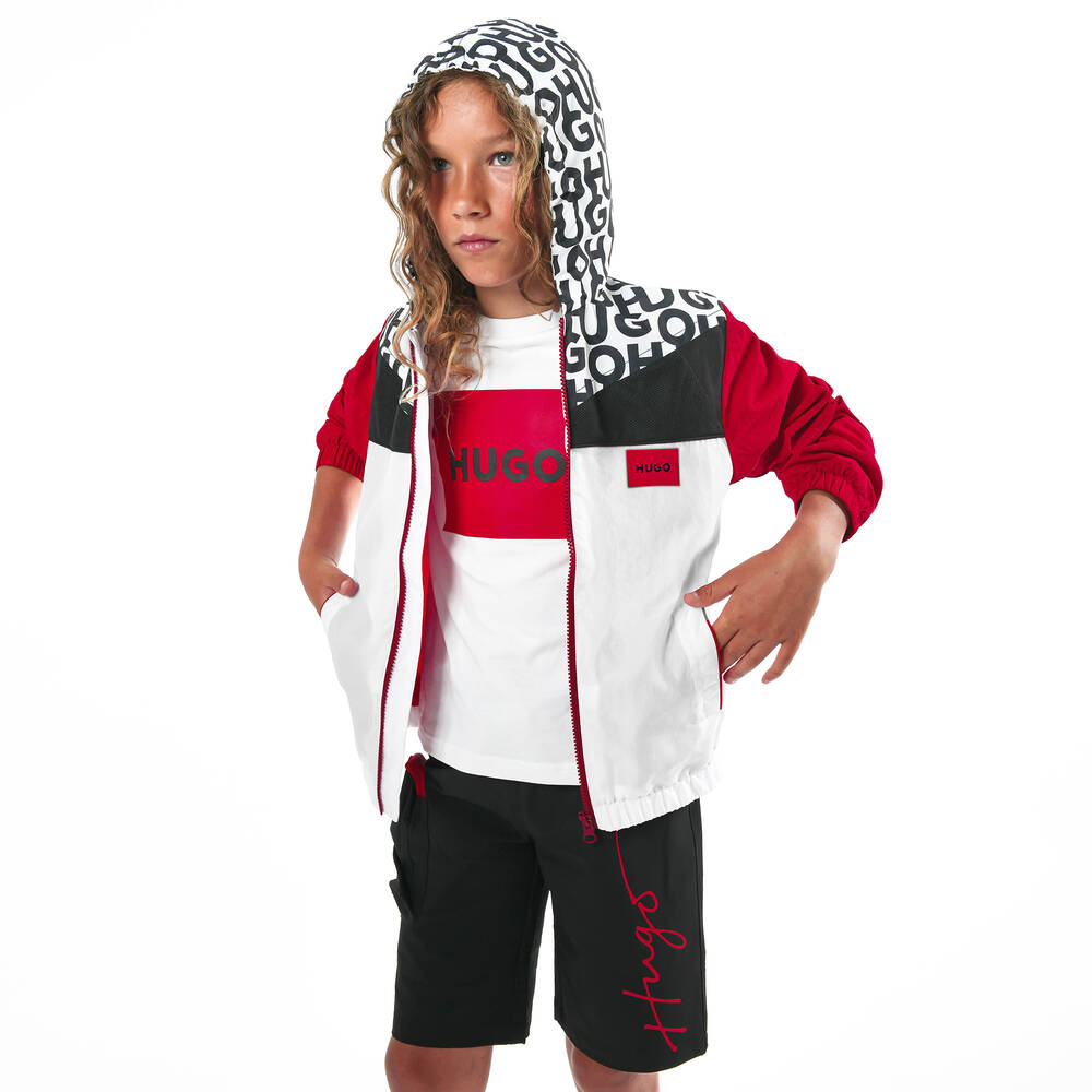 HUGO-Бело-красная ветровка для мальчиков | Childrensalon Outlet