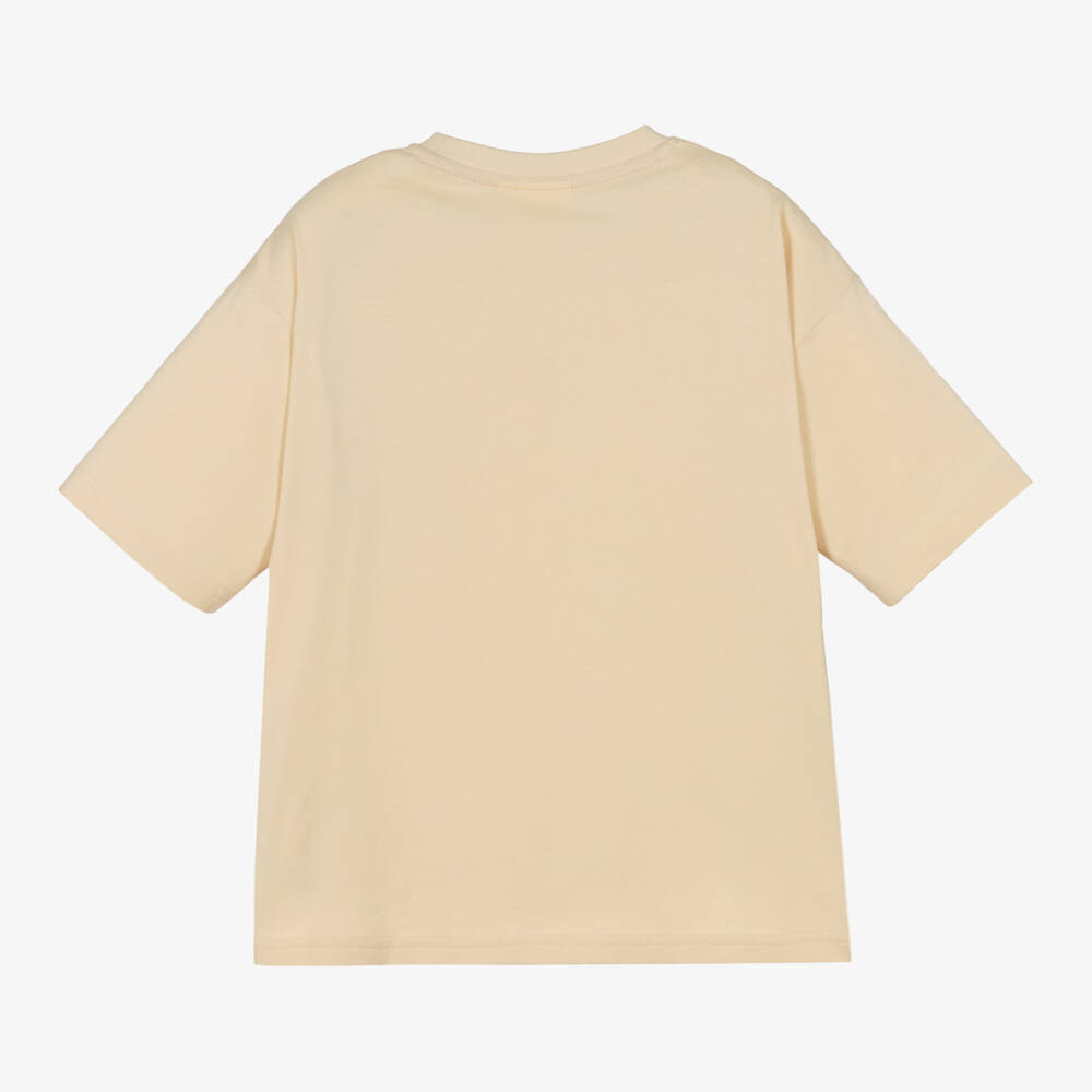 HUGO-Boys Soft Beige Organic Tee | Childrensalon Outlet