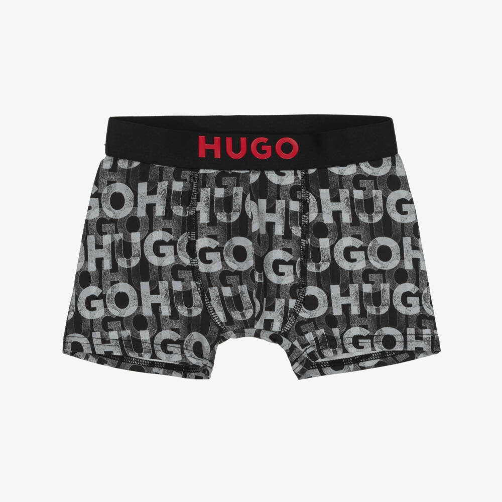 HUGO-Boys Soft Black Jersey Boxers Duo | Childrensalon Outlet