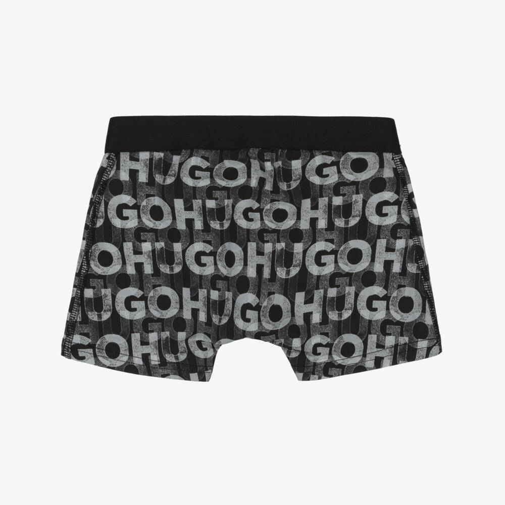 HUGO-Boys Soft Black Jersey Boxers Duo | Childrensalon Outlet