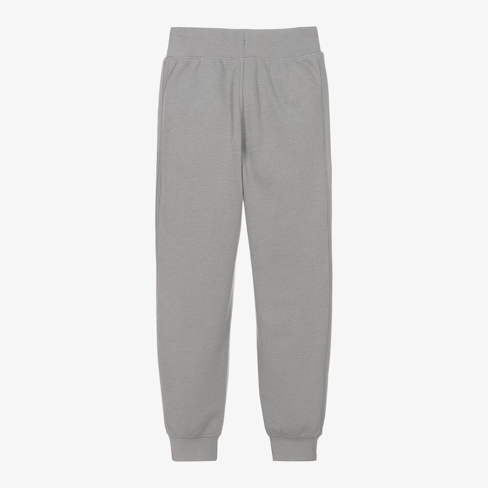 HUGO-Boys Soft Grey Piqué Trousers | Childrensalon Outlet