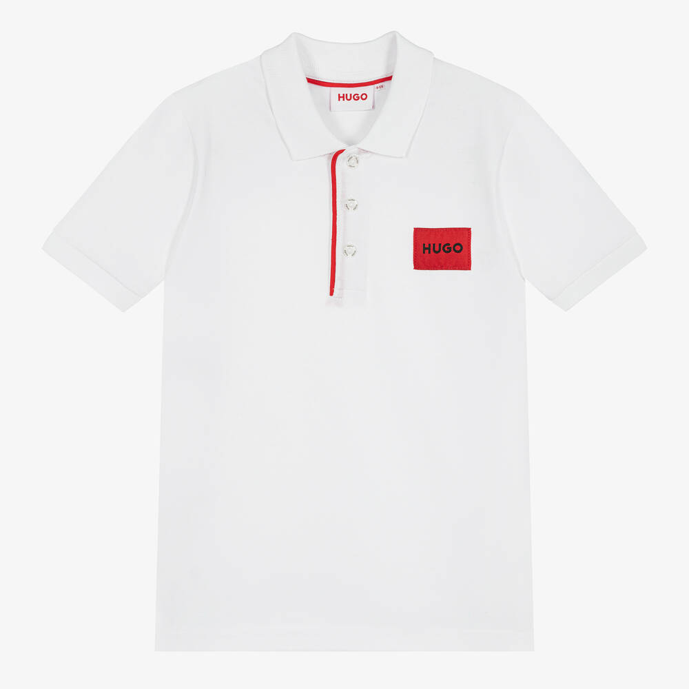 HUGO - Weißes Baumwoll-Poloshirt | Childrensalon