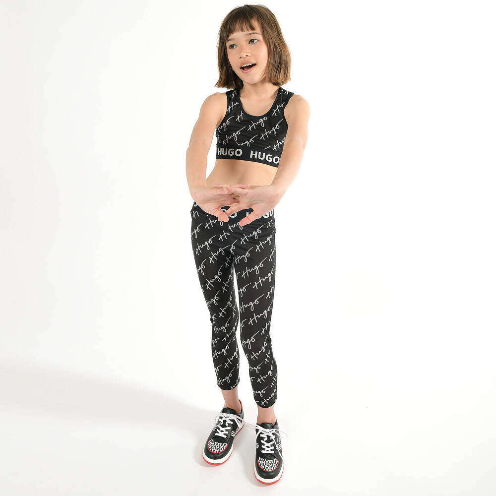 هيوغو-توب قصير جيرسي لون أسود للبنات | Childrensalon Outlet