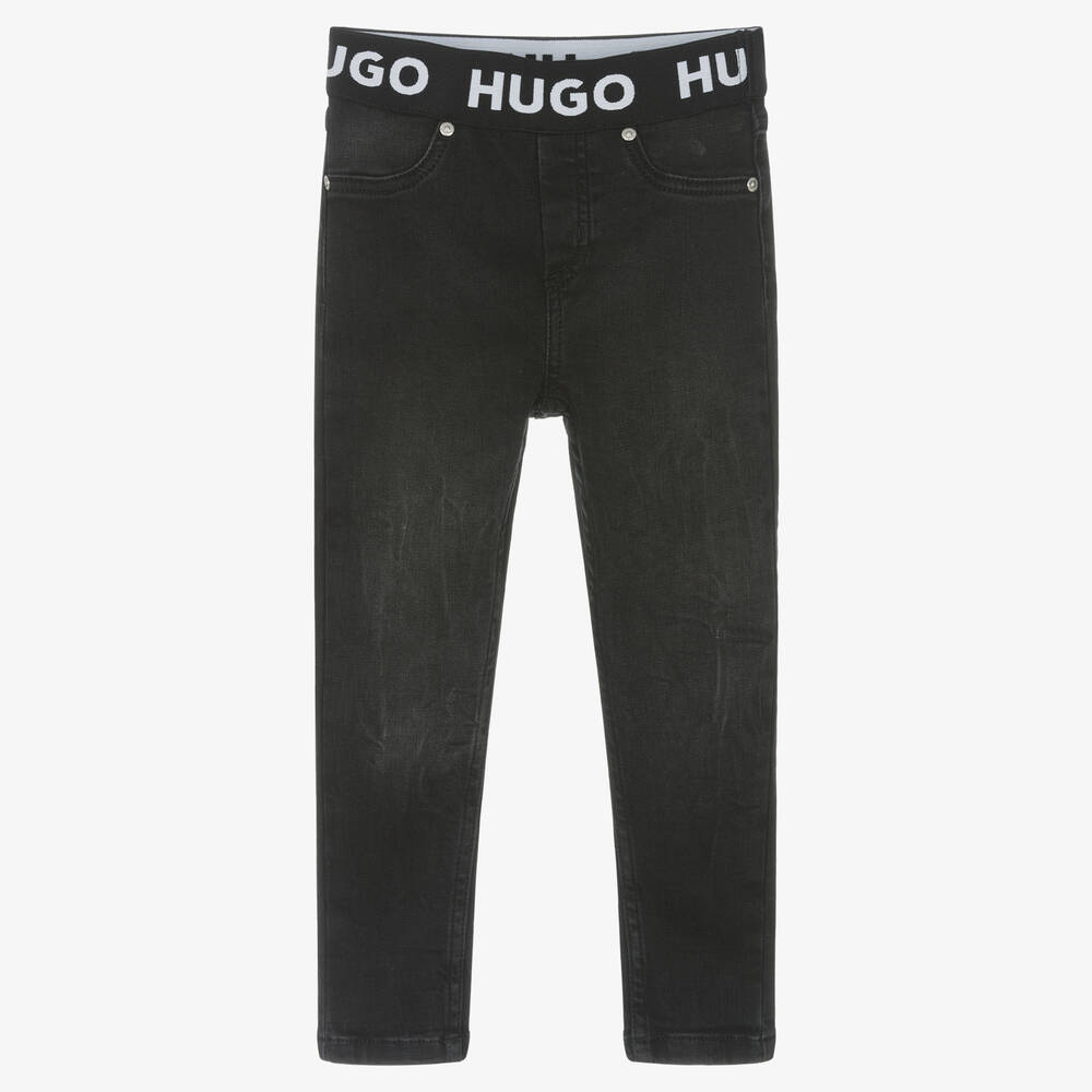 HUGO - جيغنغز قطن دنيم لون أسود للبنات | Childrensalon