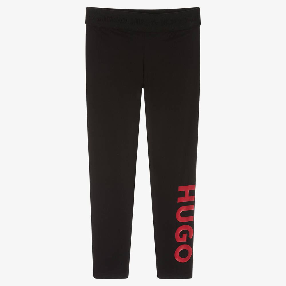 HUGO - Girls Black Leggings | Childrensalon