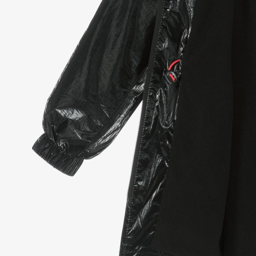 هيوغو-معطف واقي من الرياح لون أسود لامع للبنات | Childrensalon Outlet