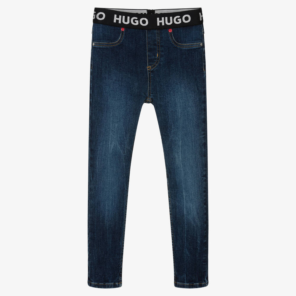 HUGO - Girls Blue Relaxed Skinny 935 Jeggings | Childrensalon