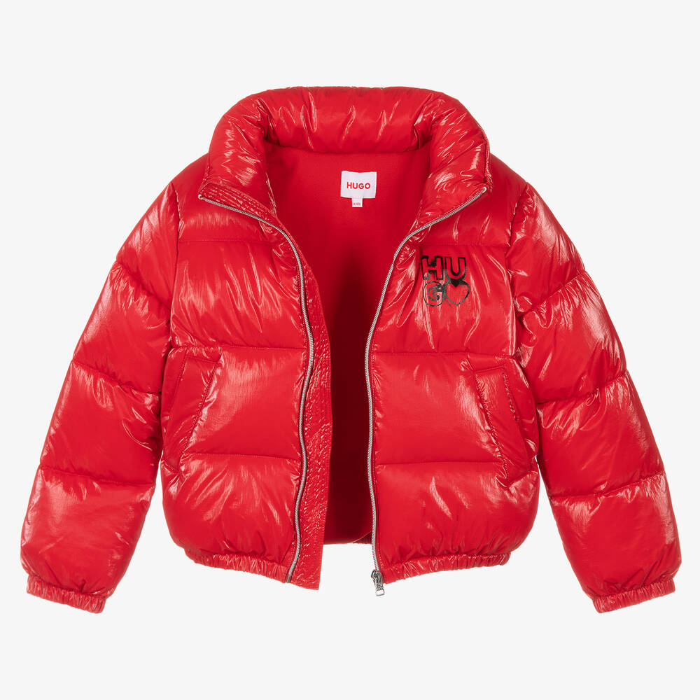 Shiny red puffer jacket 2025