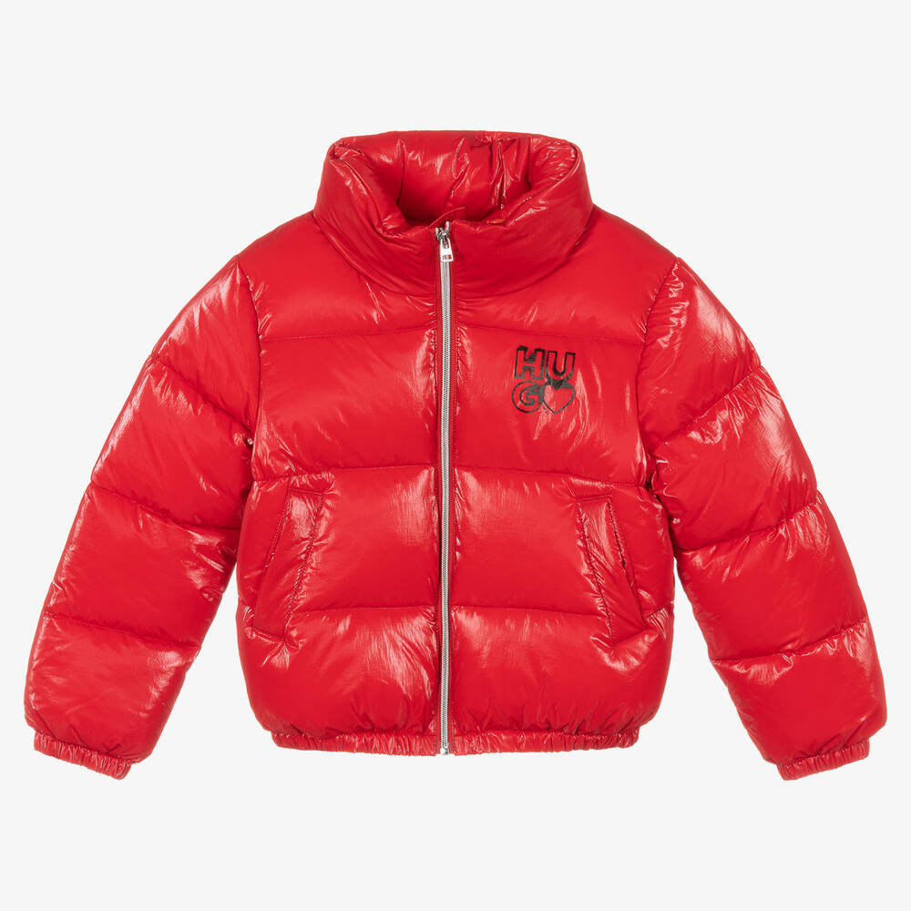 Red puffer jacket kids hot sale