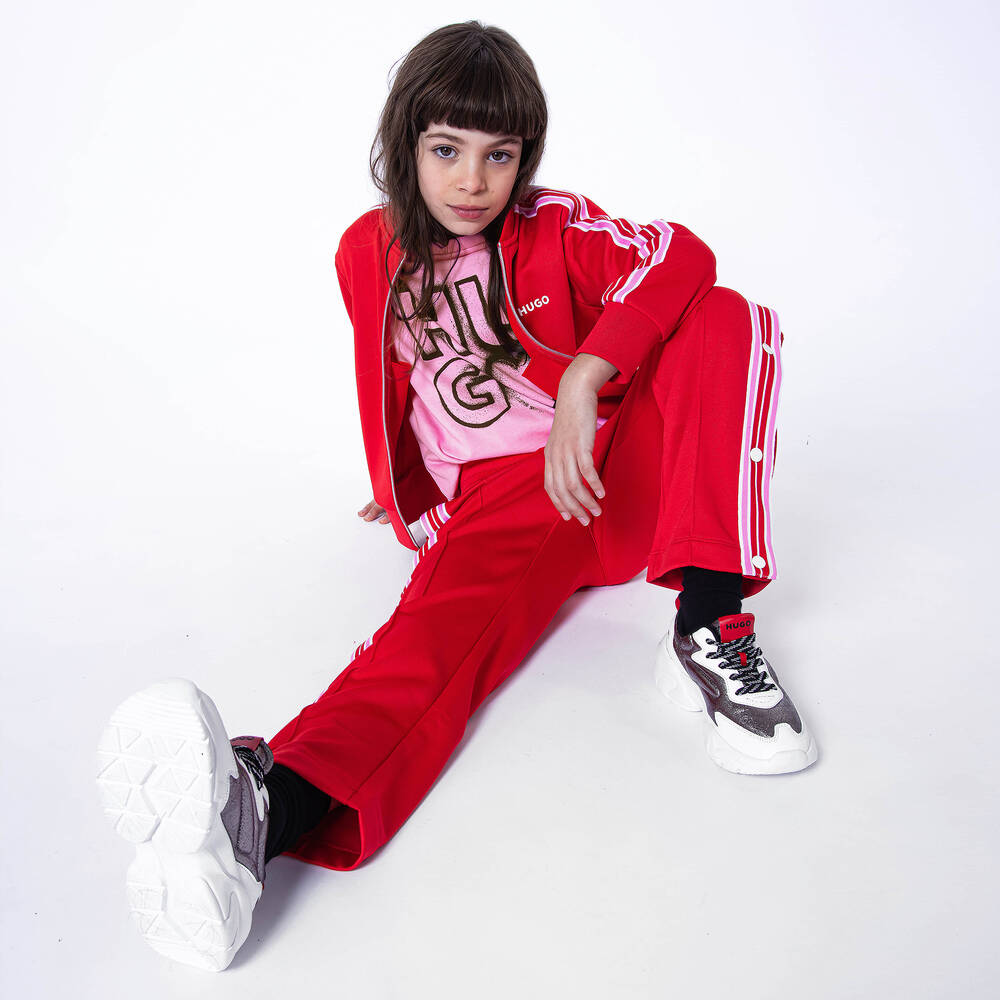 هيوغو-توب جيرسي مقلّم لون أحمر للبنات | Childrensalon Outlet