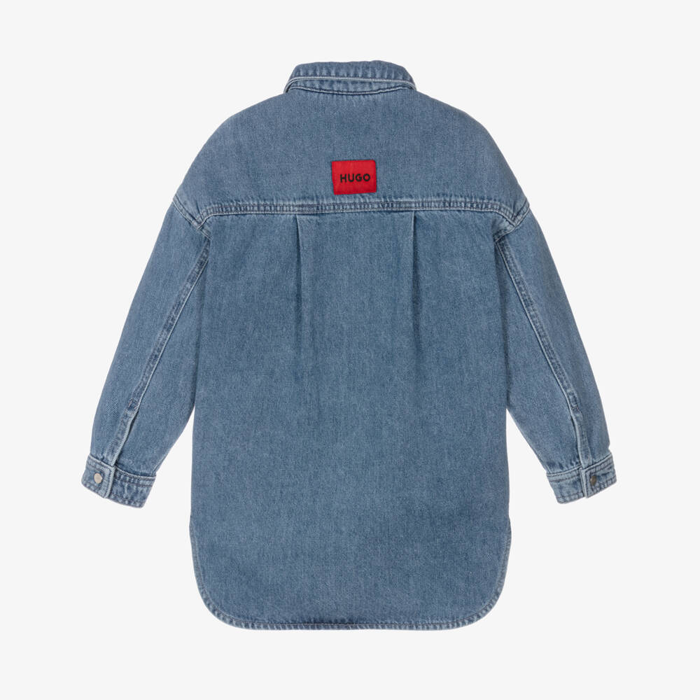 هيوغو-بلوزة جينز زرقاء واسعة للبنات | Childrensalon Outlet