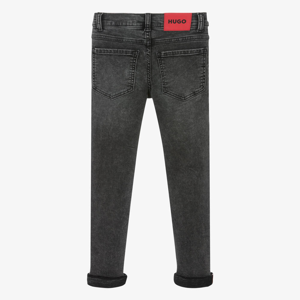 HUGO-Teen Boys Black 708 Jersey Jeans | Childrensalon Outlet