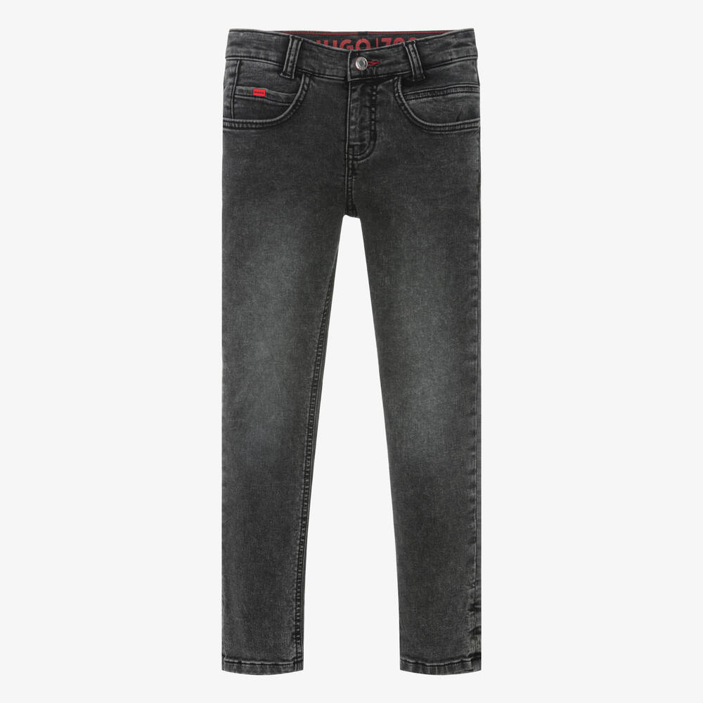 HUGO-Teen Boys Black 708 Jersey Jeans | Childrensalon Outlet