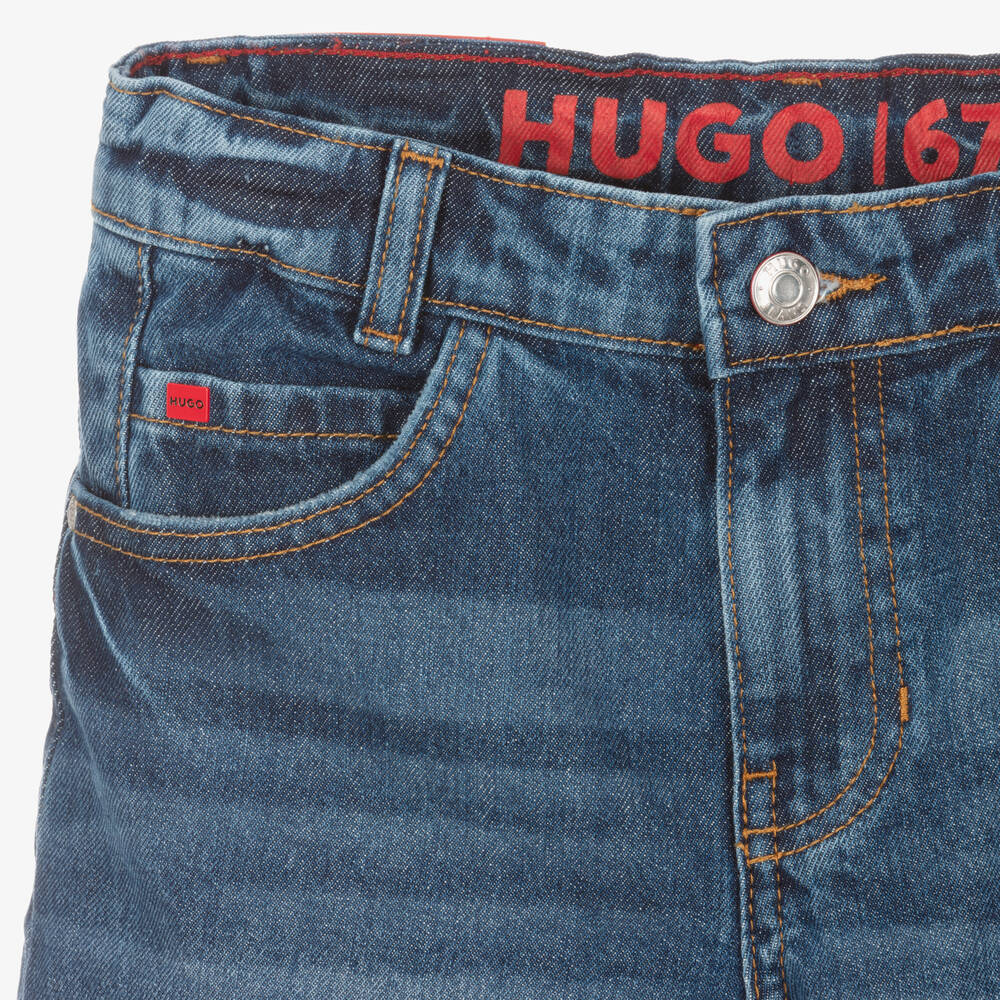 HUGO-Teen Boys Blue 677 Denim Shorts | Childrensalon Outlet