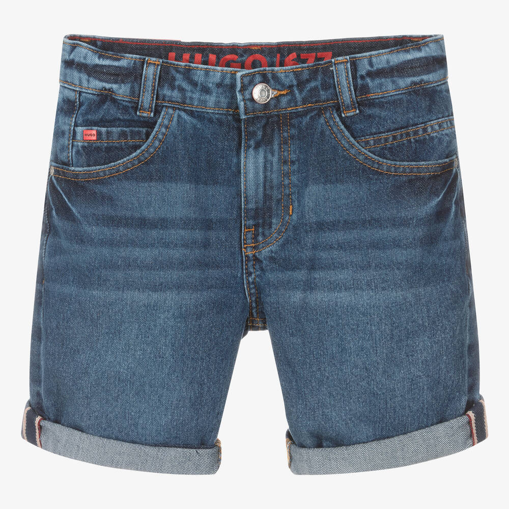 HUGO Teen Boys Blue 677 Denim Shorts Childrensalon Outlet