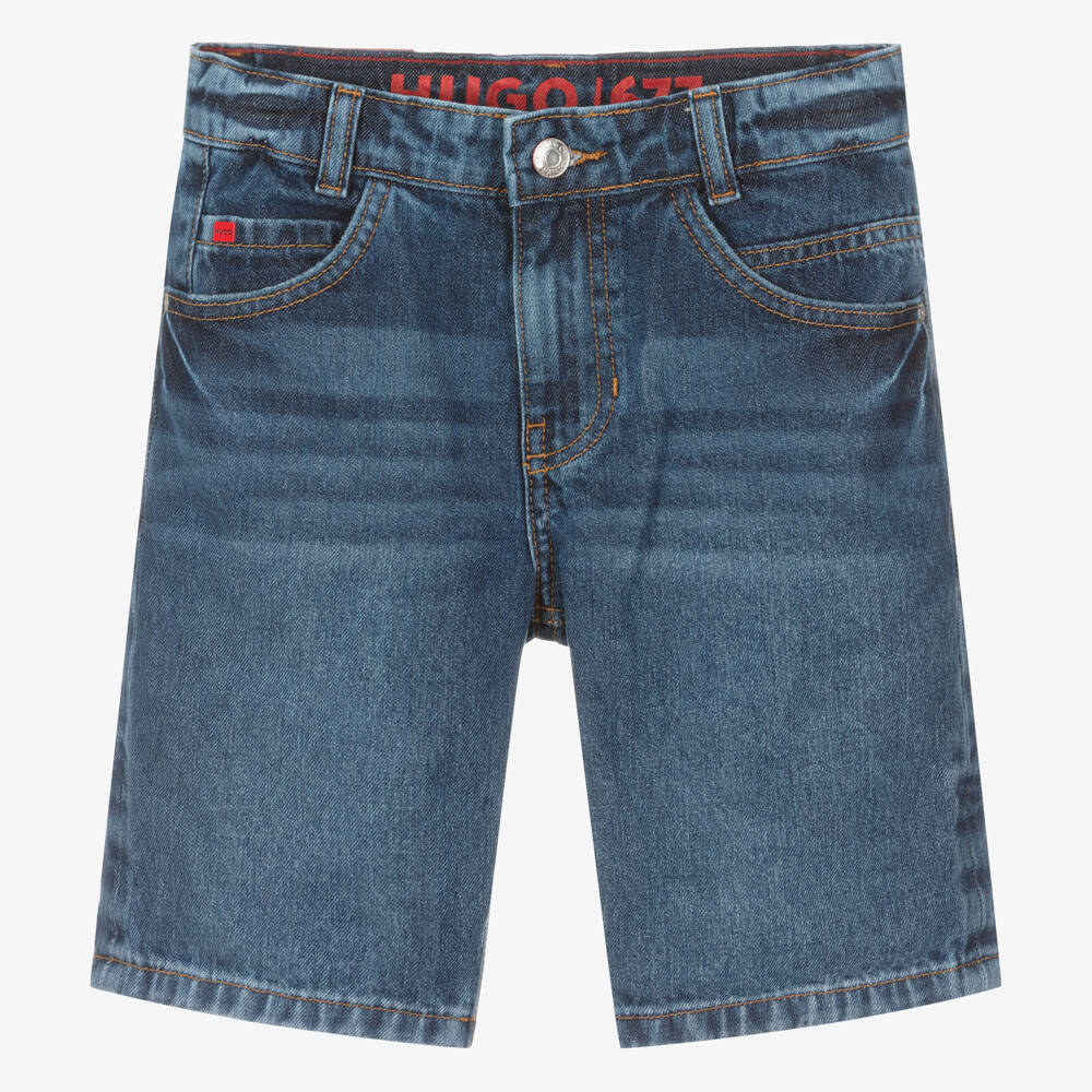 HUGO-Teen Boys Blue 677 Denim Shorts | Childrensalon Outlet