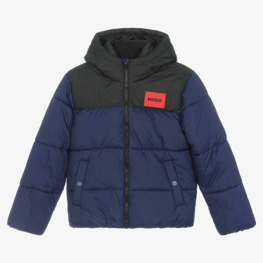 HUGO - Teen Steppjacke in Blau und Schwarz | Childrensalon