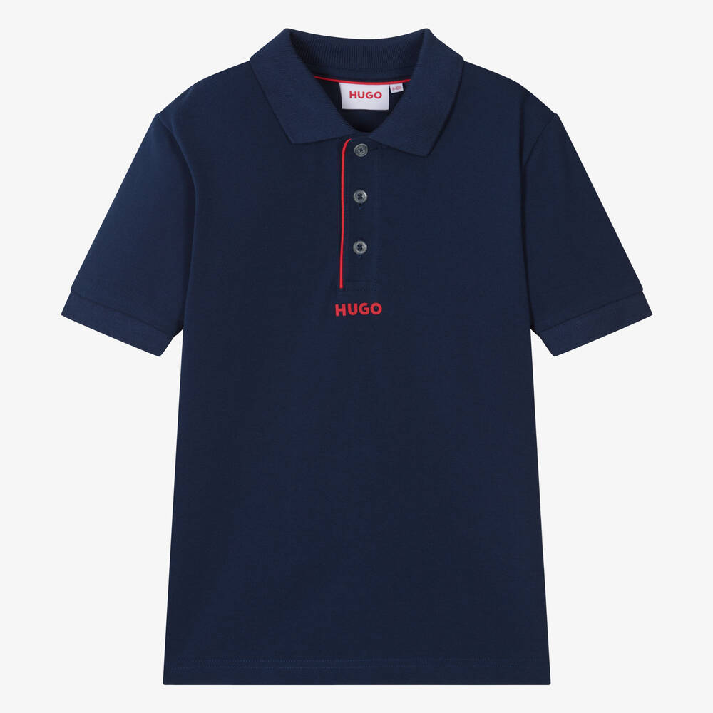 Teen Boys Blue Cotton Polo Shirt