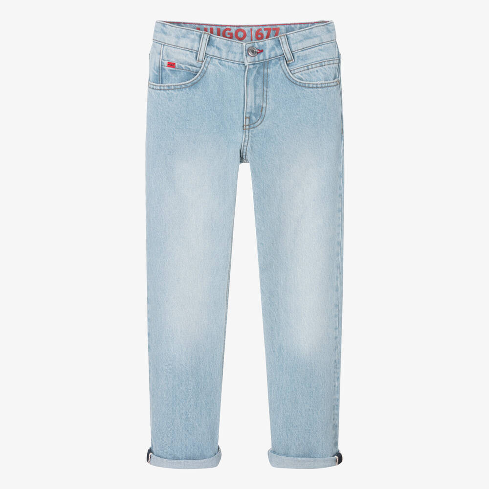 HUGO Teen Boys Light Blue 677 Denim Jeans Childrensalon Outlet
