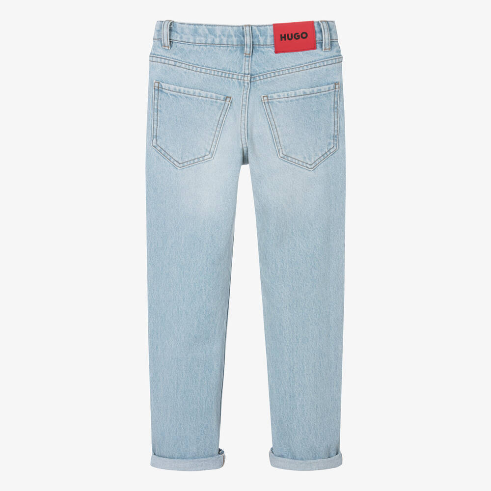 هيوغو-جينز 677 قطن دنيم لون أزرق فاتح للمراهقين | Childrensalon Outlet