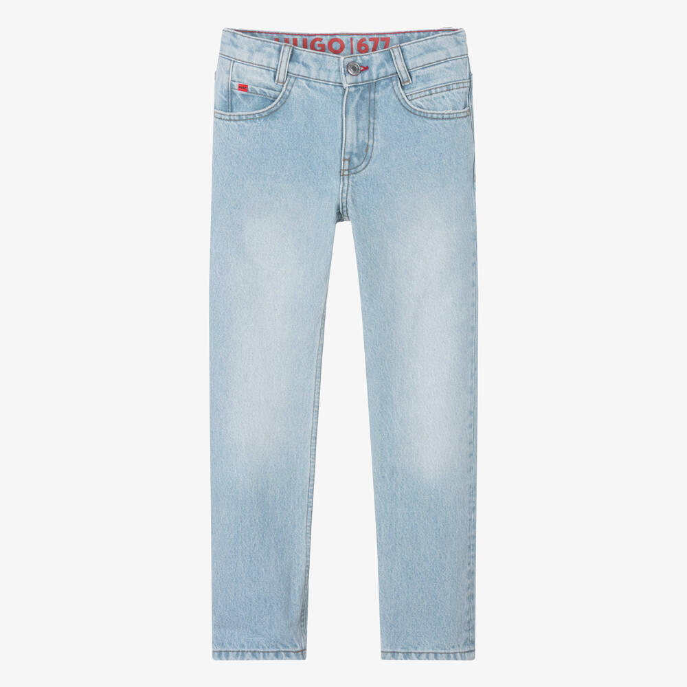 هيوغو-جينز 677 قطن دنيم لون أزرق فاتح للمراهقين | Childrensalon Outlet