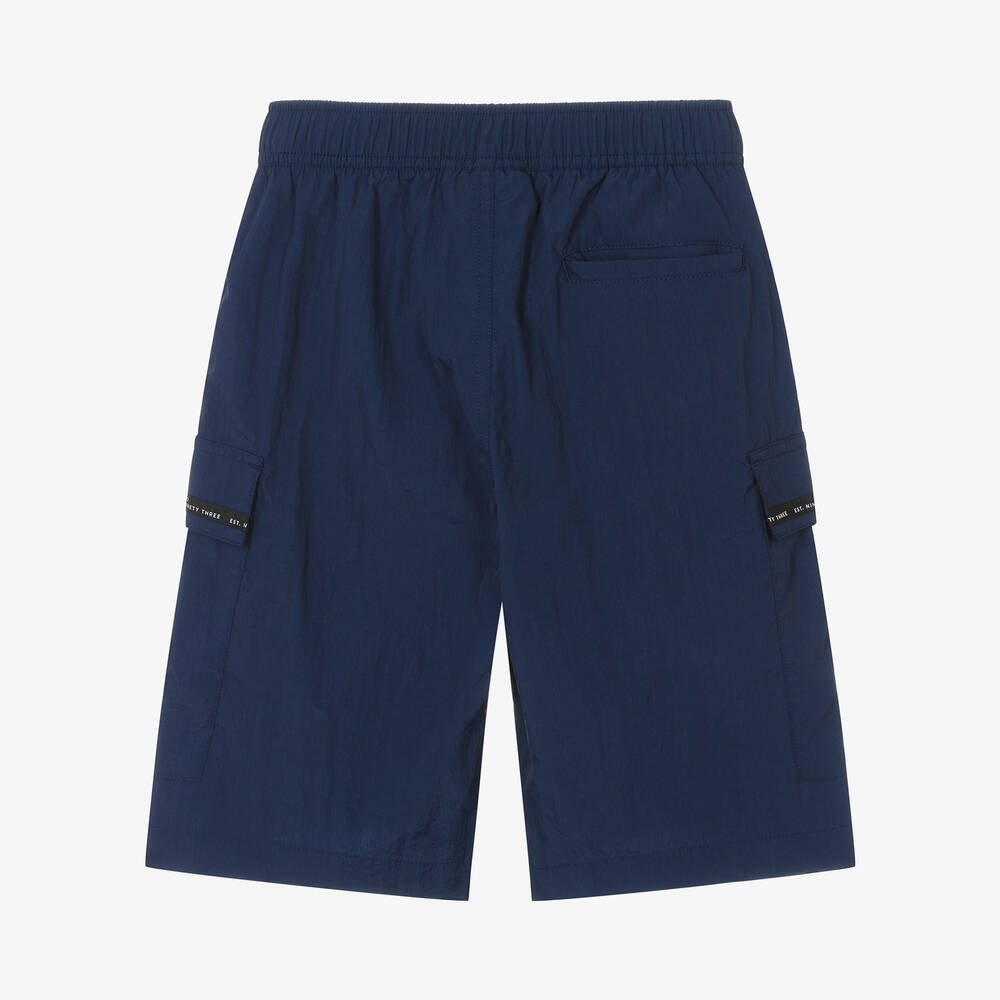 HUGO Teen Boys Navy Blue Cargo Shorts