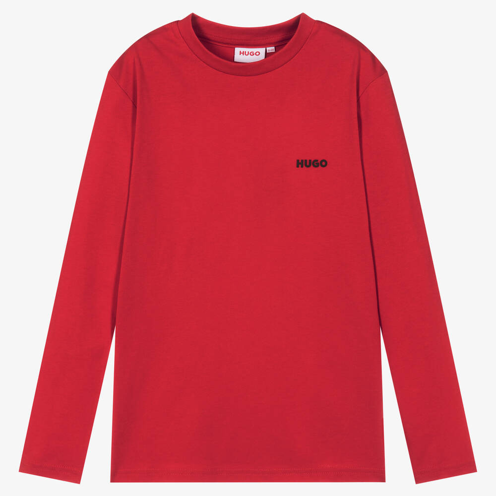 HUGO-Teen Boys Red Cotton Top | Childrensalon Outlet