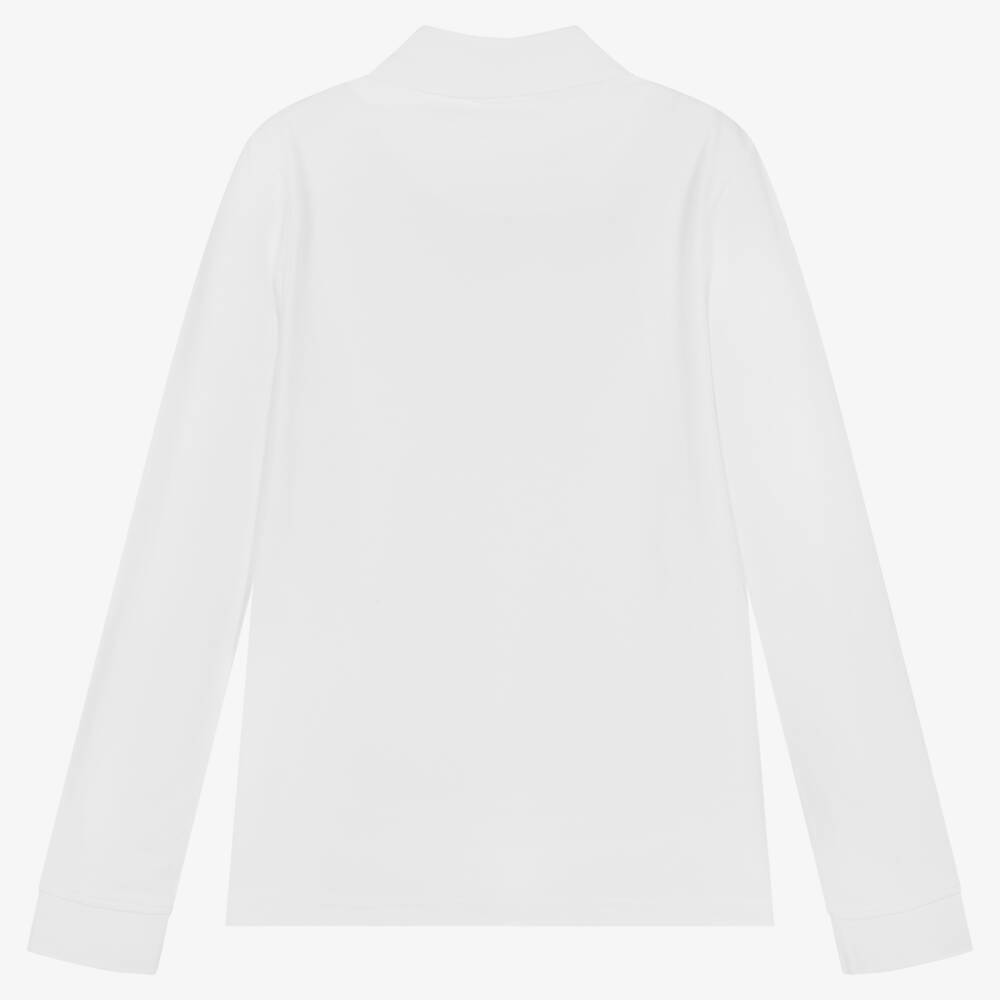 HUGO-Teen Boys White Cotton Logo Polo Shirt | Childrensalon Outlet